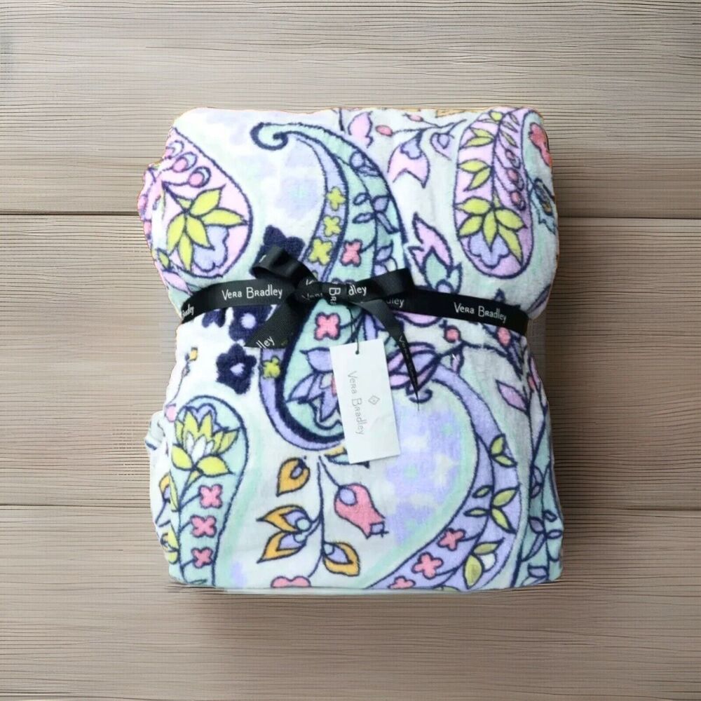 Super Soft Vera Bradley Maddalena Paisley Fleece Throw Blanket 94" x 66" NEW